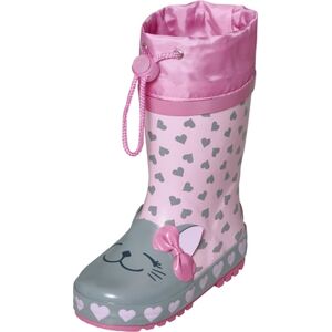 Playshoes Bottes enfant caoutchouc chat rose