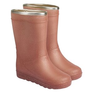 EN FANT Bottes enfant paillettes caoutchouc rose metallique