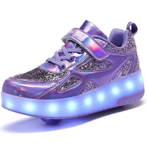FANQISON Casual Shoes Baskets lumineuses pour enfants, chaussures à friction, Patch laiteux solide, peut charger des chaussures lanternes, 27-40 - Publicité
