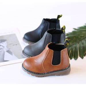 weihexin Chaussures d'automne en cuir PU pour enfants, bottes imperméables en cuir, bottes de neige chaudes pour enfants, bottes en caoutchouc pour filles et garçons - Publicité