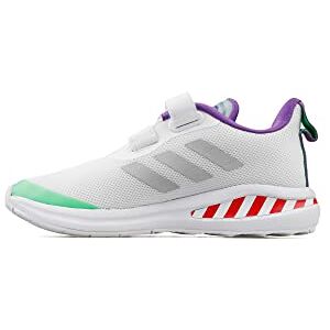 Adidas Garçon Unisex Kinder Fortarun Buzz CF K Chaussures de Gymnastique, FTWR White/Silver met./Semi Solar Lime, 34 EU - Publicité