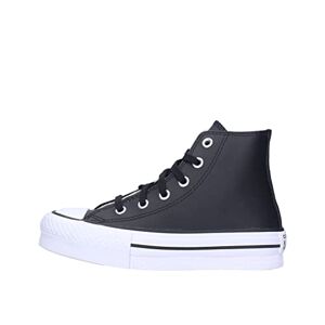 Converse CHUCK TAYLOR ALL STAR LIFT PLATFORM LEATHER Sneaker Nero Da Bambino A01015C - Publicité