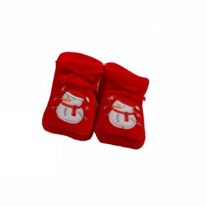 Collection de noël pour bébé Chaussons bébé brodés "Mon premier noël" King bear rouge/blanc 0/3mois - Publicité