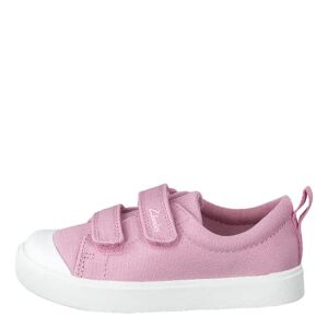 CLARKS Garçon Unisex Kinder City Bright T Sneakers Basses, Pink Canvas, 22.5 EU - Publicité