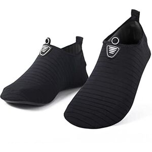 PTHTECHUS Chaussures Aquatiques Enfant Filles Garçon Antidérapantes à Séchage Rapide Chaussettes Piscine et Plage Natation, Surf, Canotage, Chaussures d'intérieur Légères et Respirantes,Noir,26-27 - Publicité