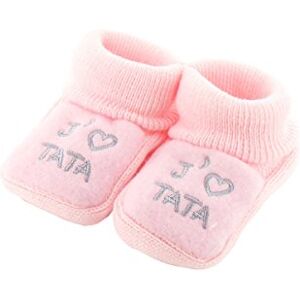 Fruit de ma passion Chaussons pour bébé 0 à 3 Mois rose J'aime tata - Publicité