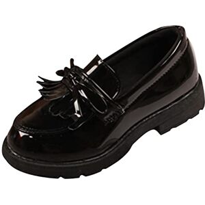 IQYU Chaussures de sport pour enfant fille Soft Slip On Loafers Chaussures plates Chaussures bateau Chaussures de loisirs Chaussures pour enfants, Zjsjm C Noir, 21 EU - Publicité