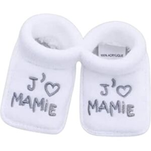 NOSBEBES® Chaussons bébé idée Cadeau bébé maternité ou idée Annonce de Grossesse (blanc tata) 0-3 mois Etroit - Publicité