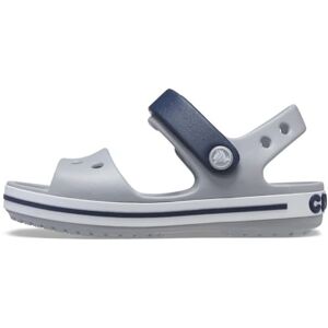 Crocs Sandales Crocband, sandales unisexes pour enfants, légères et bien ajustées, gris clair / bleu marine, taille 22-23 EU - Publicité