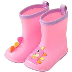 OBiQuzz Bottes de pluie en caoutchouc pour enfant fille 20 – Bottes de pluie mignonnes de dessin animé Bottes de pluie légères imperméables antidérapantes Unisexe Bottes de pluie pour tout-petits - Publicité