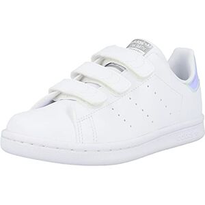 Adidas Garçon Unisex Kinder Stan Smith CF C Baskets, Cloud White/Silver Metallic, Numeric_28 EU - Publicité