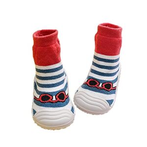 Cozozn Chausson Bebe Garcon Intérieur Hiver Chaud Filles Chaussons Chaussette Coton Nouveau-né Caoutchouc Semelle Antidérapante Bébé Enfants Maison Chaussures, Bande Rouge Étoile, 12-18 Mois (23 CN) - Publicité