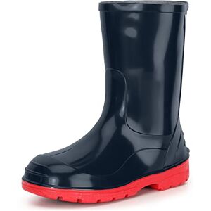 Ladeheid Chaussures en Caoutchouc imperméables Hautes pour Enfants Bottes de Pluie pour garçons et Filles LA-939 (Bleu Foncé/Rouge, 27 EU) - Publicité