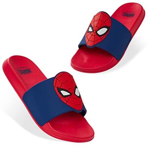 Marvel Claquette Enfant Garcon Spiderman Sandales Garcon Plage Claquettes Enfant Sandalettes Été Chaussures pour Piscine et Plage Chausson Tailles du 28 au 34 (Rouge/Bleu, 34 EU) - Publicité