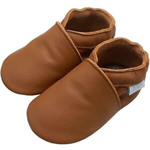 Basrakids Chausson Bebe Garcon Fille Chaussures Cuir Souple Bébé Chausson Cuir Bébé-Antidérapants Chaussures Premiers Pas Bébé Garçon Fille Marron-A1 (L, 22/23EU) - Publicité