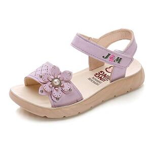 QZBAOSHU Sandale Fille Chaussure Enfant Fille Ete Sandalette Fille Cuir 26 EU,Violet - Publicité