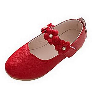 Fancyland Filles Ballerines Chaussures de Princesse étudiants Chaussures chaussures cuir danse (28 EU, Rouge) - Publicité