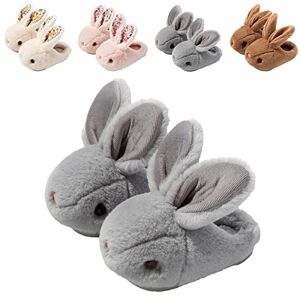 Hitopteu Chaussons Enfant Garçon Fille Chausson Lapin Peluche Souple Hiver Pantoufle d'intérieur Chaude et Antidérapante pour bébé Gris 23/24 EU 150 - Publicité