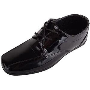 ABSOLUTE FOOTWEAR Chaussures à Lacets en Simili Cuir pour Enfants et garçons, Noir Verni, 34 EU - Publicité