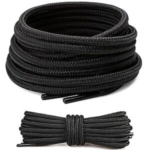 FIHODONE 2 Double Lacets Haussures 120cm Lacets Noir pour Baskets,4mm Lacet Elastique Haute Qualité Lacet Enfant, Convient pour Hommes et Femmes Baskets Blanches Chaussures en Toile,Bottes,etc - Publicité