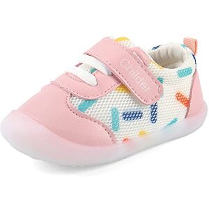 MASOCIO Chaussures Bebe Fille Baskets Bébé Chaussures Premiers Pas Chausson Taille 21 Rose (Taille Fabricant 17) - Publicité