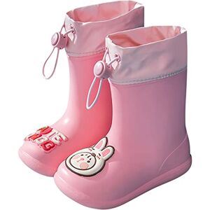 OBiQuzz Bottes en caoutchouc pour enfant 20 filles : bottes de pluie à tige longue, mignonnes, chaussures de pluie de dessin animé, légères, imperméables, unisexes, antidérapantes, pour enfants de 1 à - Publicité