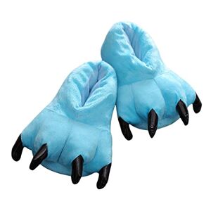 Barrageon Chaussons Cartoon Animal Patte Pantoufles de Peluche Épais Chaud Antidérapant Confortable Cosplay Unisexe Garçon Fille en Intérieur Bleu 23-33 - Publicité