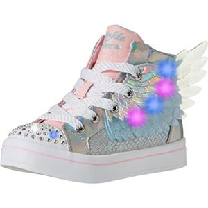 Skechers TWI-Lites 2.0 Baskets, Silver PU/Pink & Lt. Blue Trim, 34 EU - Publicité