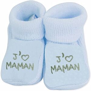 NOSBEBES® Chaussons bébé idée Cadeau bébé maternité ou idée Annonce de Grossesse (BLEU-MA) 0-3 mois Etroit - Publicité