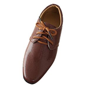 TDEOK Chaussures Garcon Cuir PU Chaussures de Cérémonie Mariage Soirée Bal Enfant Garçon Chaussures Oxfords et Derbies pour Garçon Caoutchouc Chaussures Pointu Orteil Boy Style Britannique - Publicité