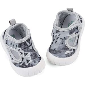 LACOFIA Chaussures Premier Pas Bébés Garçons Baskets Bébé de Marche Respirantes Antidérapantes Gris 21(Étiquette 19) - Publicité