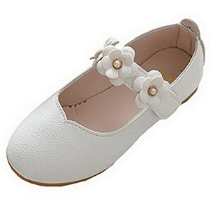 Fancyland Filles Ballerines Chaussures de Princesse étudiants Chaussures chaussures cuir danse (28 EU, Blanc) - Publicité