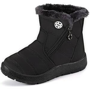 Gaatpot Enfant Bottes d'hiver Fille Garçon Bottes de Neige Doublure Chaud Fourrure Bottes et Bottines Souples Antidérapant Noir#2 31.5 EU = 32 CN - Publicité