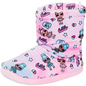 L.O.L. Surprise! Chaussons Bottes pour Filles LOL Surprise Dolls pour Enfants Chaussons Doublés en Fausse Fourrure Bottillons Chauds Chaussures d'Intérieur, Rose, 30-31 EU - Publicité