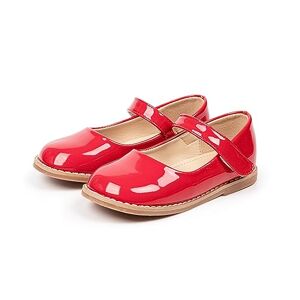 OBiQuzz Enfant Fille Princesse Chaussures Anglais Petites Chaussures Printemps et Simple Chaussures Semelle Souple Étudiant Chaussures Femmes Bottes de Chasse, rouge, 28 EU - Publicité