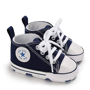 DEBAIJIA Bébé Espadrille Chaussures Premier Pas Enfants Soulier Toile Garçons 12-18M Semelle Souple Antidérapant Légér 20 EU Bleu (Taille du Tag-3) - Publicité