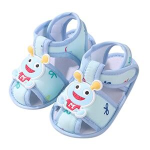 IQYU Chaussons pour bébé Semelle souple Chaussures pour bébé Semelle souple Chaussons pour bébé de 6 à 12 mois Fermeture Velcro Sandales pour bébé de 0 à 18 mois, bleu, 0 Monate - Publicité