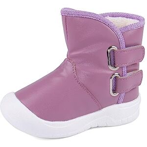 LACOFIA Bottes de Neige d'hiver imperméables en Caoutchouc Antidérapant pour Bébé Filles Violet 21/22 - Publicité