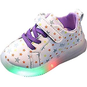 TDEOK Baskets de Sport LED Filles bébé Bottes en Cristal pour bébé Bowknot Enfants Chaussures Lumineuses Chaussures de bébé Baskets Talon Compensé (Z-B-Purple, 21 Toddler) - Publicité