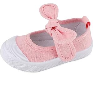 LACOFIA Kinder Canvas Sneakers Bowknot Segeltuchschuhe Mary Jane Schul Schuhe für Mädchen,Rosa,27 EU (CN 28) - Publicité