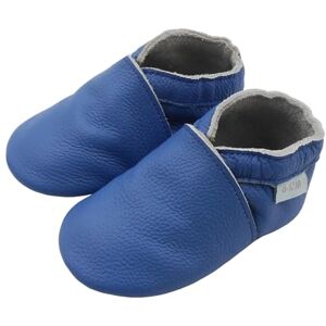 Basrakids Chausson Bebe Garcon Fille Chaussures Cuir Souple Bébé Chausson Cuir Bébé-Antidérapants Chaussures Premiers Pas Bébé Garçon Fille (Bleu Marine-B2, 22/23EU) - Publicité