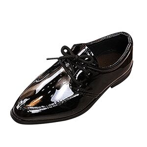 TDEOK Chaussures Garcon Cuir PU Chaussures de Cérémonie Mariage Soirée Bal Enfant Garçon Chaussures Oxfords et Derbies à Lacets pour Garçon Chaussures Pointu Orteil Boy Style Britannique - Publicité