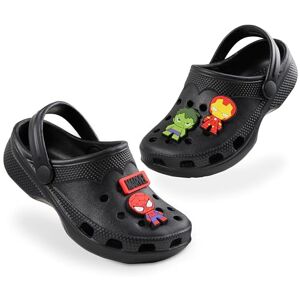 Marvel Sabot de Jardin Enfant Sandales Spiderman Garcon avec Pins Décorations Taille 28-34 (Noir Avengers, 30 EU) - Publicité