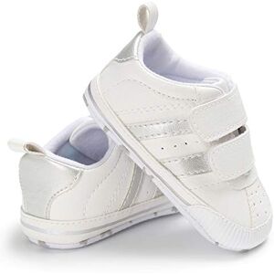 Geagodelia Chaussures Premier Pas en Cuir pour Bébés Garçons Filles 0-18 Mois Semelle Souple Antidérapante (Argent, 6_months) - Publicité