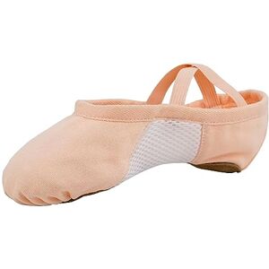 s.lemon Chaussons de Danse,Toile Semelle Fendue Noir Rose Chaussure Ballet pour Enfants Adulte,Rose Blanc 27 - Publicité