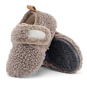 LACOFIA Chaussons Chaussettes Bébé Garçon Fille Chaussures Maison d'hiver Chaudes Pantoufles Antidérapantes pour Enfants Marron 23/24 - Publicité