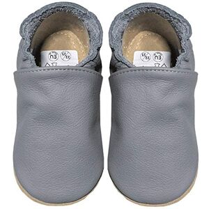 HOBEA-Germany Chaussures Jardin d'enfants safestep, Chaussons pour Enfants, Chaussures en Cuir (Gris foncé, 22/23) - Publicité