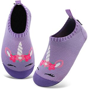 Kyopp Garcon Chaussettes Chaussures Fille Respirant Chaussons Antidérapante Chaussons Bébé Enfant Mixte Enfant（Licorne Violette 22/23EU） - Publicité