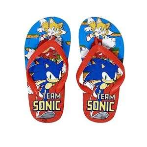 Sonic The Hedgehog Tongs pour Garçons, Sandales D'été Sonic Design, Classiques et Légères, Taille EU 27/28   Rouge - Publicité