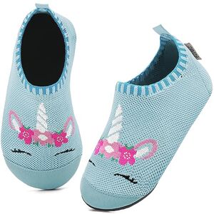 Kyopp Garcon Chaussettes Chaussures Fille Respirant Chaussons Antidérapante Chaussons Bébé Enfant Mixte Enfant（Licorne Bleue New 22/23EU） - Publicité